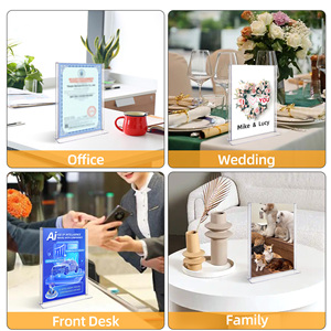 Dọc 8.5x11 rõ ràng hiển thị bảng đứng hai mặt t hình dạng tờ rơi chủ nhựa giữ giấy nhà văn phòng menu bán lẻ hiển thị - Product Image 6