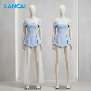 Robe Courte Élégante LANCAI à Épaules Dénudées en Dentelle, Taille Haute, Coupe Évasée, Idéale pour les Fêtes, Tissu Respirant Tissé, Collection Printemps - Product Image 1