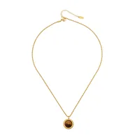 Collier pendentif mode en acier inoxydable, délicat, rétro, avec serti torsadé incrusté, inaltérable et étanche