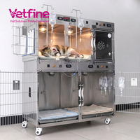 Cage vétérinaire chauffante en acier inoxydable à vendre, maison respirante pour animaux de compagnie, cage pour lapins, cages pour petits animaux