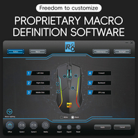 R8 G207 Mouse Game berkabel ergonomis, Mouse Game dengan RGB dan dapat diprogram untuk bermain Game