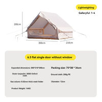 Tente pneumatique légère de 6,3 mètres carrés, coupe-vent, imperméable, en Oxford 300D, protection contre toutes les intempéries, grande tente de camping gonflable