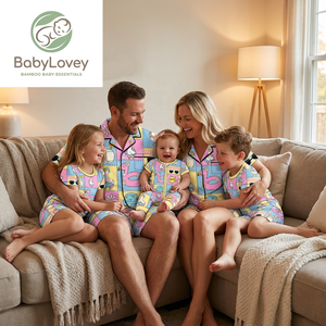 Babylovey Pijamas Familiares Personalizados de Lujo en Viscosa de Bambú, Ropa de Dormir Suave para Papá, Mamá y Niños - Product Image 1