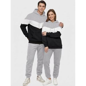 Ensemble de survêtement 2 pièces pour homme FOXA – Sweat-shirt décontracté en polaire à blocs de couleur, léger, à manches longues, idéal pour l'automne - Product Image 4