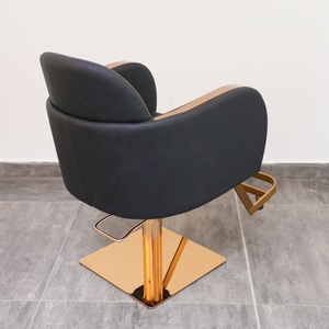 Bán buôn tùy chỉnh cắt tóc ghế cho tiệm hớt tóc với hiện đại cắt tóc ghế vàng kim loại khung nhà máy Giá bán - Product Image 3