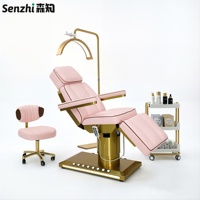Table de massage professionnelle noire à 3 moteurs, lit pour extensions de cils, lit de salon de beauté, lit de tatouage, lit facial réglable, camillas para pestanas, lit pour cils