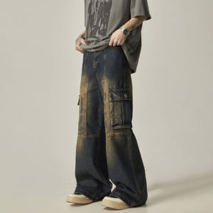 กางเกงยีนส์ขาสั้นทรงหลวมสำหรับผู้ชายดีไซน์แนวสตรีทสไตล์วินเทจแนวอเมริกันทันสมัย - Product Image 2