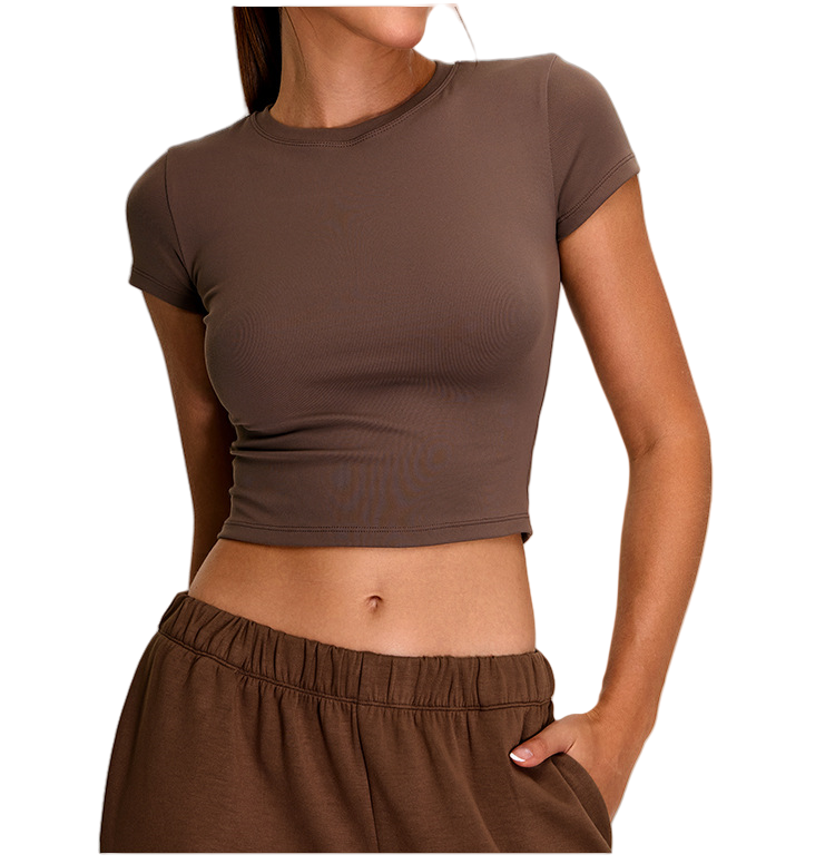 2025 Women's Yoga Crop Top Quick Dry Compression Short Sleeve Tee High Stretch Fitness Top for Yoga, Running & Gym