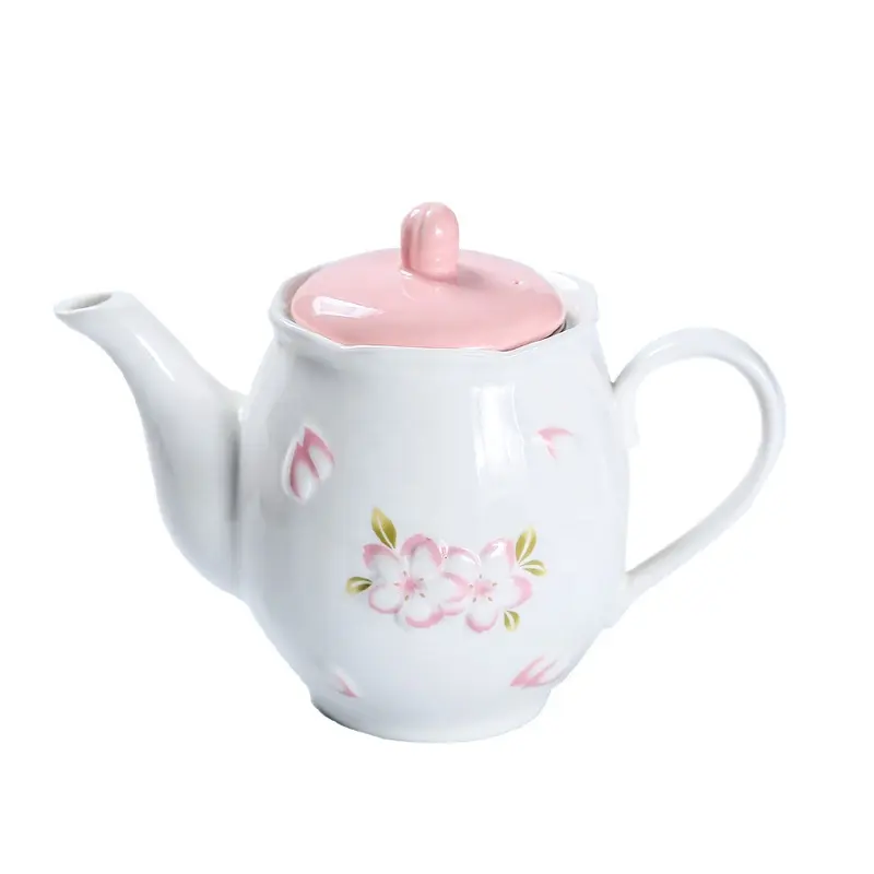 Restaurant Bloemen Keramische Theepot 550Ml Porselein Melk Pot Bloem Melk Potten Set