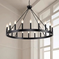 Lustre suspendu rond rustique vintage industriel pour loft, salle à manger, hôtel, club, et projets d'ingénierie