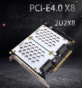 듀얼 디스크 SFF8639 U.2 NVME 및 SATA 2.5 인치 하드 드라이브에서 PCIE4.0 분할 카드 - Product Image 3