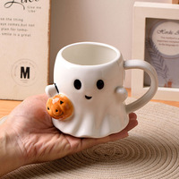 Mug à café en céramique fantôme de citrouille créatif pour Halloween, tasse amusante et mignonne, cadeau d'elfe