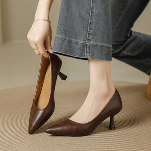 Zapatos Unisex de Tacón de Aguja de Cuero Genuino Calado, Estilo Moderno 2026, Cómodos con Punta Puntiaguda y Malla - Product Image 6