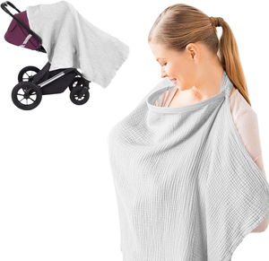 Kangobaby Muslin Cotton <strong>Breastfeeding</strong> Towel Nursing CoverOutdoor Portable Towel <strong>Sling</strong> Anti-light Baby <strong>Breastfeeding</strong> Cover - Product Image 1
