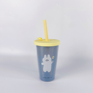 Belle conception oem 480ml tasse de boisson réutilisable réutilisable tasse à café en plastique bouteille d'eau en plastique - Product Image 6