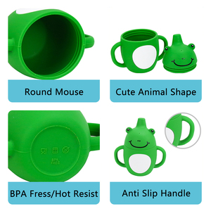 Biberón de Silicona de Grado Alimenticio, Libre de BPA, con Diseño de Animales Kawaii, Resistente al Calor, Vaso Antiderrames, Venta al por Mayor - Product Image 5