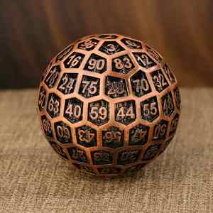 Dés D100 en métal assortis, sphériques, à 100 faces, ajourés en nid d'abeille, jetons de jeu polyédriques antiques, vente en gros pour détaillants de jeux de rôle. - Product Image 3