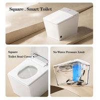 Nouveau style auto-nettoyant salle de bain cuvette de toilette carrée intelligente wc automatique toilette intelligente montée au sol