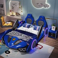 बच्चों के बेडरूम फर्नीचर आधुनिक लकड़ी के फ्रेम लड़कों के लिए बच्चों को कार बेड