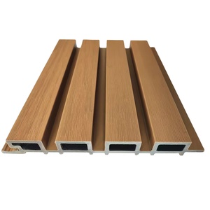 WPC composite nhựa bảng tường louvers chải kỹ thuật cho phí bảo hiểm gỗ mặt tiền tấm - Product Image 1