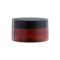 Pot en plastique ambré vide à large ouverture avec couvercle à vis pour crème visage et soins de la peau, disponible en 1oz, 2oz, 4oz, 6oz, 8oz, 12oz, 16oz