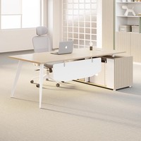 Escritorio de oficina ejecutivo modular simple y moderno con combinación de gabinete de cajón de archivo de pino de madera