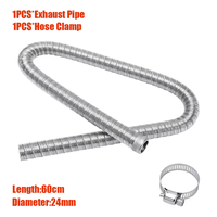 Tuyau d'échappement de chauffage de voiture en acier inoxydable 24mm 38mm double couche 60cm/100cm pour sortie d'air de chauffage de stationnement diesel Webasto