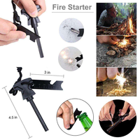 Kit de survie d'urgence en plein air, ensemble d'outils de survie portables avec boussole, allume-feu, stylo tactique pour le camping et la randonnée