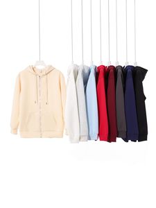 Produttori di abbigliamento stile primavera e autunno personalizzato con cerniera felpa a maniche lunghe con cappuccio da <span class=keywords><strong>uomo</strong></span> 330g giacca Casual Cardigan - Product Image 3