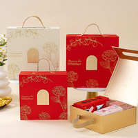Boîte cadeau rigide en carton de luxe à double porte, revêtement UV, gaufrage, design fleur de rose, emballage pour jouets d'enfants, fermeture magnétique