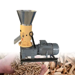 Máquina de fabricación de pellets de madera al por mayor, 1 Juego de máquina de pellets de biomasa de combustible, máquina de pellets de paja de heno de eficiencia a la venta