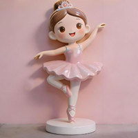 Sculpture de ballerine en résine écologique personnalisée, statue de danseuse de dessin animé pour école de danse, devanture de magasin, mur ou sol