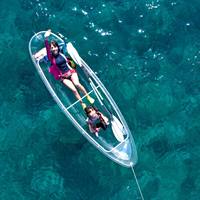 Kayak de pêche transparent en polycarbonate pour 1 personne, double siège, vue panoramique, bateau de divertissement aquatique, bateau en cristal pour attraction touristique