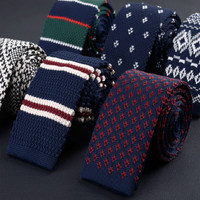 Cravate en soie italienne tricotée unie pour homme, accessoire de mode décontracté
