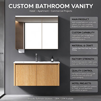Meuble-lavabo mural pour salle de bain, armoire miroir avec charnières en acier inoxydable, unité de meuble-lavabo pour salle de bain, meuble sous-vasque.