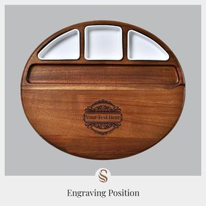 Planche à charcuterie ronde pivotante en bois d'acacia avec ensemble de couteaux, <span class=keywords><strong>plateau</strong></span> de service amélioré pour fromages et charcuteries - Product Image 3