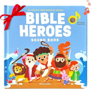 Libros de Sonido Cristianos de Héroes Bíblicos para Niños con 6 Canciones Bíblicas, Libro de Sonido Interactivo para Bebés - Product Image 1