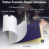 Papel para Plantillas de Tatuajes LUCK JINGLE A4, Resistente al Agua y al Aceite, 4 Páginas, para Impresora Térmica Portátil A46/D80/L82 (Certificado CE)