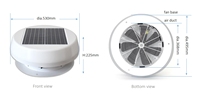Ventilateur de toit solaire extérieur étanche SIPL 14 pouces 25W contrôlé par application pour camping-car, tente dôme et usage domestique