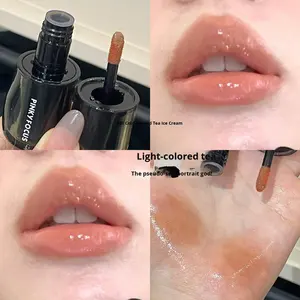 Pinkyfocus Crimson Dye Mirror Lip Glaze Brillant à lèvres liquide minéral hydratant pour les lèvres charnues aqueuses Easy Stick Cup Color - Product Image 6