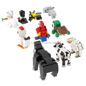 Lindo Juego de Bloques de Construcción de Animales Miniatura: <span class=keywords><strong>Cocodrilo</strong></span>, Pingüino, Vaca, Tortuga, Conejo, <span class=keywords><strong>Orangután</strong></span>, Oveja, Abeja, Gallina, Juguetes para Niños MOC3040 - Product Image 5