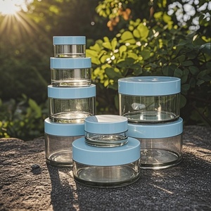 Transparent Stock Thick Wall Cosmetic Cream Jar 100g 200g 500g Transparent Pet Injection Plastic with White Cover Lid - Product Image 5