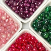 Perles rondes brillantes DIY 8/10/12/16 mm pour bracelets, chaînes de téléphone, accessoires de bijoux faits à la main, vente en gros