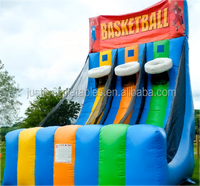 Jeu de basket-ball gonflable géant à 3 voies pour enfants et adultes