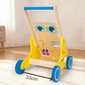 Marche-bébé en bois avec engrenages et perles - Jouet éducatif pour apprendre à marcher pour les enfants de 3 ans - Product Image 4