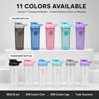Bouteille shaker en plastique sans BPA pour le sport et la gym, avec logo personnalisé, anti-fuite, à boire directement, portable, pour protéines en poudre, fitness, avec boule mélangeuse