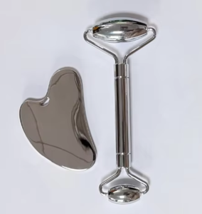 lady use beauty tools face lifting stainless steel gua sha <b>roller</b> face massager Skin Care Tool Manufacturer - Product Image 1