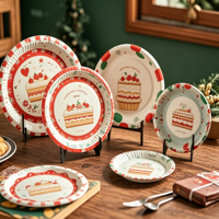 Assiettes en papier blanc et brun personnalisées, 100% compostables, jetables, résistantes, écologiques, biodégradables, vaisselle en papier kraft