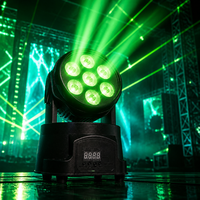 Mini projecteur LED portable 7x10W RGBW à tête mobile DMX512 pour scène professionnelle et discothèque