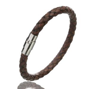 <span class=keywords><strong>Bracciale</strong></span> in vera <span class=keywords><strong>pelle</strong></span> Vintage di alta qualità in acciaio inossidabile 316L con chiusura a calamita per uomo <span class=keywords><strong>donna</strong></span> - Product Image 4